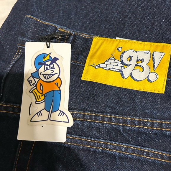 Polar 93 Dark Blue Jeans with Yellow Patch - Picture 10 of 11